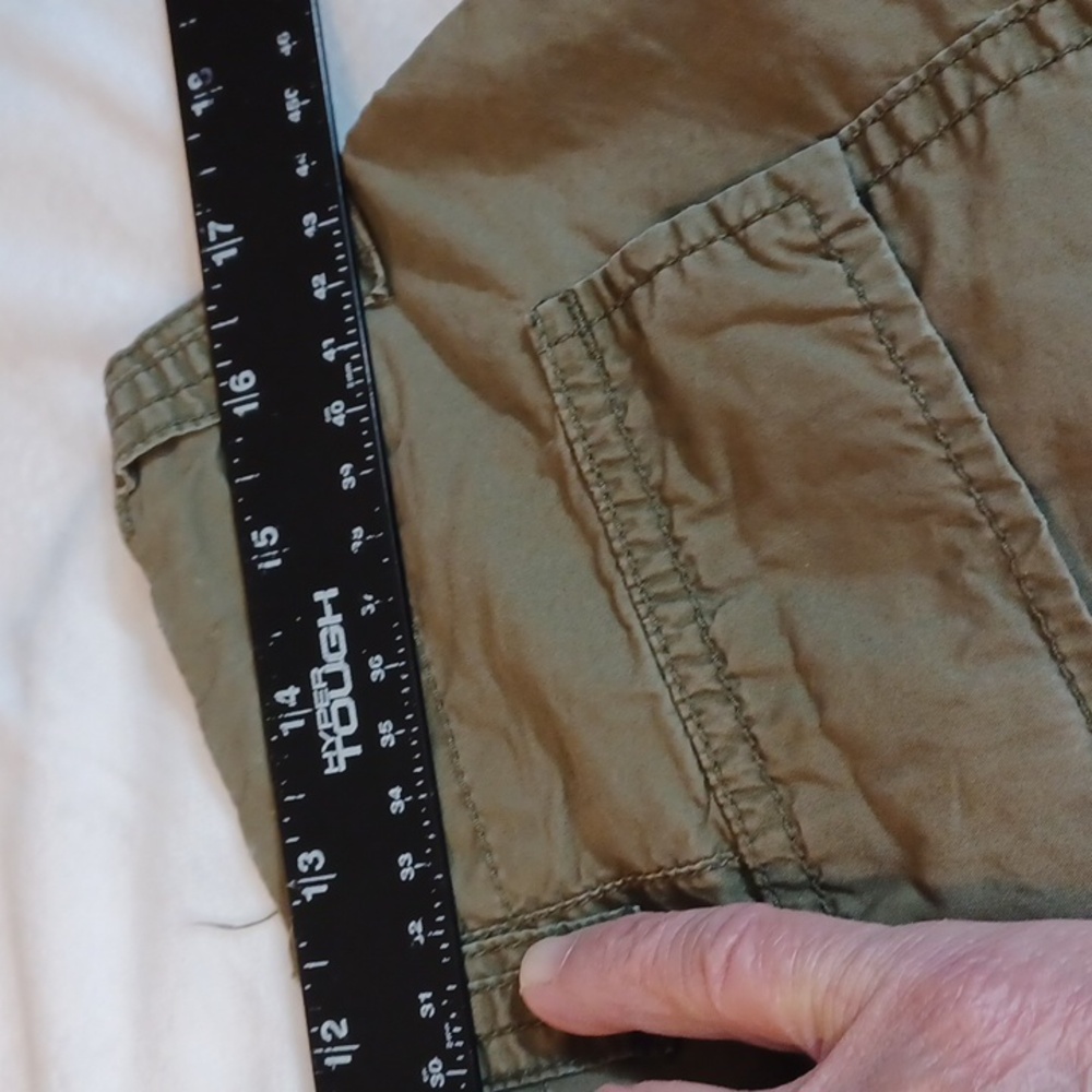 american living mens cargo shorts olive military patchstreetwear  cotton size 32 - Picture 10 of 12